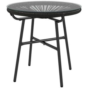 SHOPENTRA ZÁHRADNÝ STÔL Čierny, Boho, PE ratan, sklenená doska, 50 cm vyobraziť