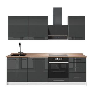 Vicco KUCHYNKA Fame-Line, Antracit vysoký lesk/biely, 230 cm, AP Oak vyobraziť