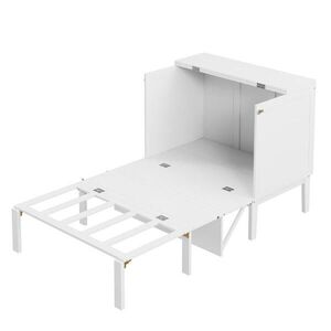OKWISH SKLÁPACIA posteľ 90/200 cm biela z dreva s roštom a úložným priestorom vyobraziť