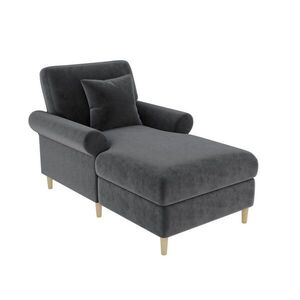 OKWISH RELAXAČNÉ kreslo 133/87/90 cm sivé s polohou na ležanie zo zamatu vyobraziť