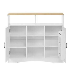 OKWISH KUCHYNSKÝ ostrovček 110/34–68/97, 5 cm biely s výklopnou doskou, úložným priestorom a stoličkami z MDF vyobraziť