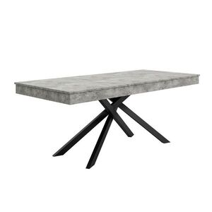 OKWISH JEDÁLENSKÝ stôl 140–180/80 cm sivý z MDF rozkladací pre 6 až 8 osôb vyobraziť