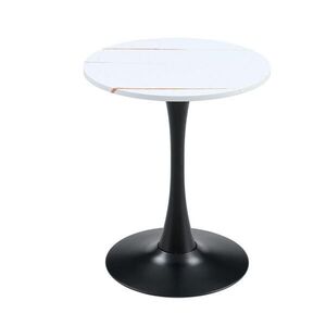 OKWISH PRÍRUČNÝ stolík 60/60/72 cm bielo-čierny z MDF a kovu s termoformovanou doskou vyobraziť