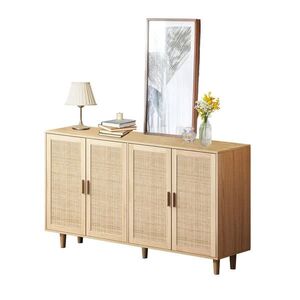 OKWISH KOMODA 158/40/88 cm prírodná so 4 ratanovými dverami a nastaviteľnou policou z drevotriesky vyobraziť