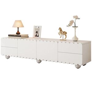 OKWISH TV skrinka 175/38/37 cm biela s úložným priestorom z MDF a drevotriesky vyobraziť