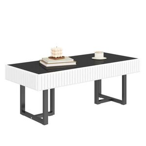 OKWISH KONFERENČNÝ stolík 110/50, 5/41 cm čierno-biely s lesklou doskou z MDF a drevotriesky vyobraziť