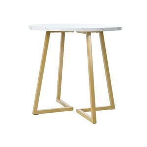 OKWISH JEDÁLENSKÝ stôl 80/80/75 cm biely s mramorovým dekorom z MDF a kovu s nastaviteľnými nohami vyobraziť