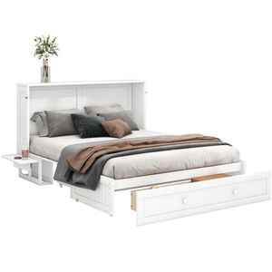 OKWISH POSTEĽ 140/200 cm biela s policami a zásuvkou z borovice a MDF vyobraziť