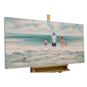 KUNSTLOFT RUČNE MAĽOVANÝ AKRYLOVÝ OBRAZ 120/60 cm, modrý/biely, morský a krajinný motív vyobraziť
