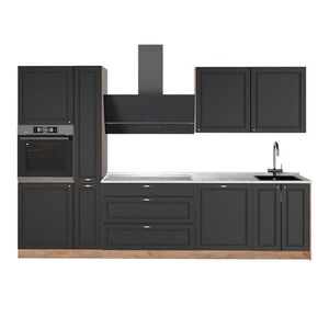 Vicco KUCHYNKA Fame-Line, Antracitovo-zlatý vidiecky dom/Dub Goldkraft, 310 cm, AP Marble vyobraziť