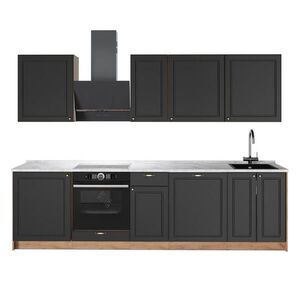 Vicco KUCHYNKA Fame-Line, Antracitovo-zlatý vidiecky dom/Dub Goldkraft, 280 cm, AP Marble vyobraziť