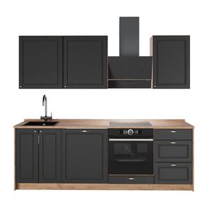 Vicco KUCHYNKA Fame-Line, Antracitovo-zlatý vidiecky dom/Dub Goldkraft, 230 cm, AP Oak vyobraziť