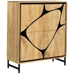 Ambia Home KOMODA, akácia, čierna, farba akácie, 100/115/40 cm vyobraziť