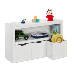 Relaxdays REGÁL Biela detský 3 boxy vyobraziť