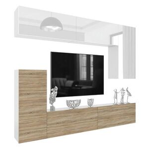 B BELINI GROUP NÁSTENNÁ skrinka do obývačky Milano 8, biela/dub sonoma, 250 cm, bez úchytiek vyobraziť