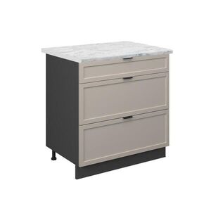 Vicco KUCHYNSKÁ SPODNÁ SKRINKA Fame-Line GreyBeige 80 cm s 3 zásuvkami, AP mramor vyobraziť