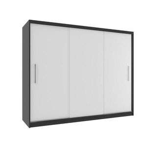 B BELINI GROUP BELINI Verona – posuvné skrine, výška 232 cm, čierno-biela matná farba – šatník s vešiakom, vhodný do spálne vyobraziť