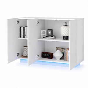 STILVORA KOMODA biela do jedálne s 3 zásuvkami a LED, Š120/H40/V75 cm vyobraziť