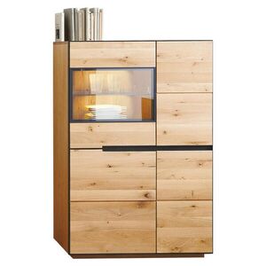Linea Natura VYSOKÁ KOMODA, dub, antracitová, farba duba, 89/136/38 cm vyobraziť