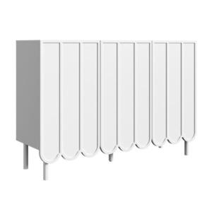 Urban Meuble KOMODA biela drevodekor, 3 dvere, 120x35x80 cm vyobraziť