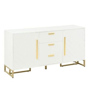 Urban Meuble KOMODA, in biela gold s 2 dverami 3 zásuvkami vyobraziť