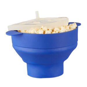 Relaxdays POPCORNOVAČ Modrá do mikrovlnky vyobraziť