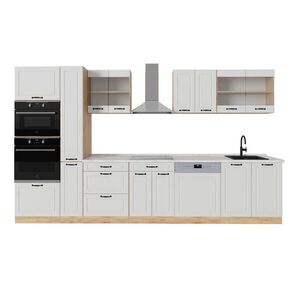 Vicco KOMPLETNÁ KUCHYŇA R-Line Biely vidiecky dom/zlatý dub 350 cm , AP Marble vyobraziť