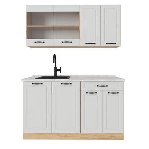 Vicco JEDNOLÔŽKOVÁ KUCHYŇA R-Line Biely vidiecky dom/zlatý dub 140 cm , AP Marble vyobraziť
