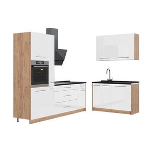 Vicco KUCHYŇA Fame-Line, Biely vysoký lesk/Dub Goldkraft, 220 x 120 cm, AP Antracit vyobraziť