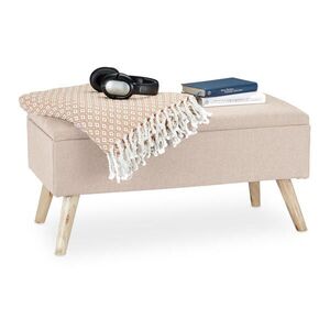 Relaxdays LAVICA Béžová čalúnená s úložným priestorom 79, 5 cm vyobraziť