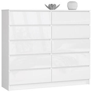 RAUMHIRSCH FURNITURE KOMODA Biela, biela lesklá 121/138/40 vyobraziť