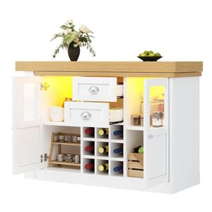STILVORA JEDÁLENSKÝ STÔL biely a prírodný s LED a rozkladacou doskou, Š120/H40/V72 cm vyobraziť