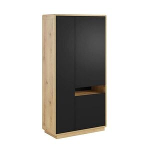 Petits-meubles ŠATNÍKOVÁ SKRIŇA 3 dvere Raven Matná čierna a drevo vyobraziť