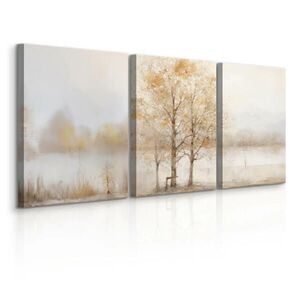 Muralo OBRAZY NA PLÁTNE Sada 3 Kusov Strom Maľba 90 x 40 cm vyobraziť