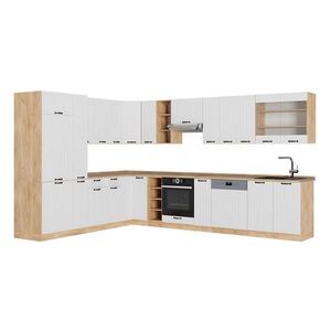 Vicco ROHOVÁ KUCHYŇA Fame-Line, Biely vidiecky dom/Dub Goldkraft, 347 x 257 cm, AP Oak vyobraziť
