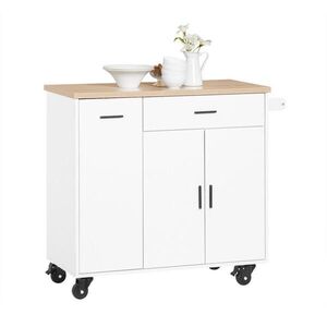 SoBuy KUCHYNSKÝ vozík s 1 zásuvkou Biela 95x46x92cm Moderný vyobraziť