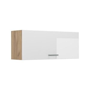 Vicco NÁSTENNÁ SKRINKA R-Line, Biely vysoký lesk/Dub Goldkraft, 100 cm Plochý vyobraziť