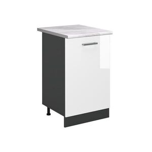 Vicco KUCHYNSKÁ SPODNÁ SKRINKA R-Line, Biely vysoký lesk/antracitová, 50 cm Marmori työtaso vyobraziť