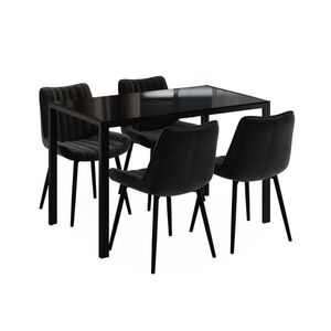 Vicco SÚPRAVA JEDÁLENSKÉHO STOLA Grand, čierna, 120 x 70 cm so 4 stoličkami (čierne) vyobraziť