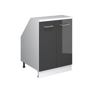 Vicco ŠIKMÁ SKRIŇA Rion Antracit vysoký lesk 60 x 81.6 cm s 2 dverami, korpus skrine hĺbka 60 cm vyobraziť