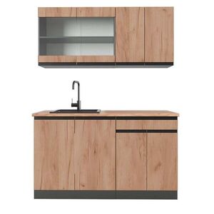 Vicco JEDNOLÔŽKOVÁ KUCHYŇA R-Line Goldkraft dub/antracit 140 cm , AP Oak vyobraziť