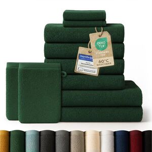 Blumtal RUČNÍK 8dílná sada, 2x osuška 70/140 + 4x ručník 50/100 + 2x ručník pro hosty 30/30 + 2x žínka 15/20 cm, tmavozelená vyobraziť