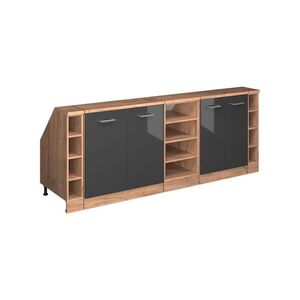 Vicco KUCHYNSKÁ SKRIŇA PRE ŠIKMÉ STRECHY R-Line Antracit vysoký lesk 210 cm Súprava 5 korpusov skrine hĺbka 60 cm vyobraziť