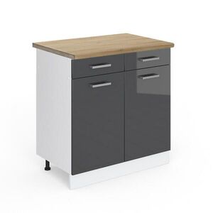 Vicco KUCHYNSKÁ SPODNÁ SKRINKA R-Line Antracit vysoký lesk 80 cm , AP Oak vyobraziť