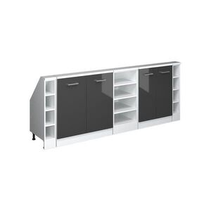 Vicco KUCHYNSKÁ SKRIŇA PRE ŠIKMÉ STRECHY R-Line Antracit vysoký lesk 210 cm Súprava 5 vyobraziť