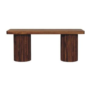 Artisan Furniture LAVICA s povrchovou úpravou Amber Oak, 2 valcovité drážkované podstavce, teplohnedá vyobraziť