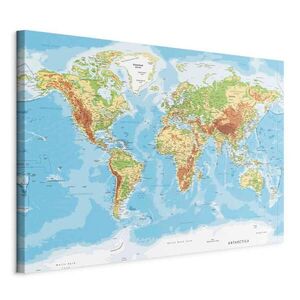 artgeist OBRAZ NA PLÁTNE, mapa sveta, 60/40/1, 2 cm vyobraziť