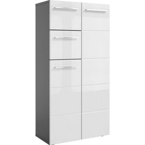 Xora STREDNE VYSOKÁ SKRINKA, antracitová, biela s vysokým leskom, 60/121/31 cm vyobraziť