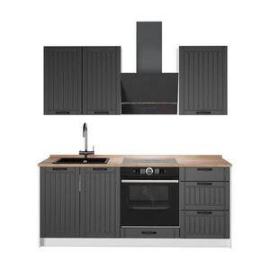 Vicco SAMOSTATNÁ KUCHYŇA Fame-Line, Tmavo-sivá/biely, 190 cm, AP Oak vyobraziť