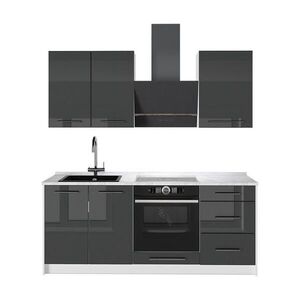 Vicco SAMOSTATNÁ KUCHYŇA Fame-Line, Antracit vysoký lesk/biely, 190 cm, AP Marble vyobraziť
